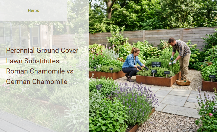 Perennial Ground Cover Lawn Substitutes: Roman Chamomile vs German Chamomile Image