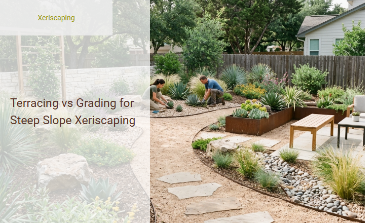 Terracing vs Grading for Steep Slope Xeriscaping Image