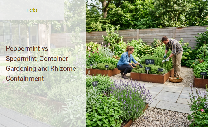 Peppermint vs Spearmint: Container Gardening and Rhizome Containment Image