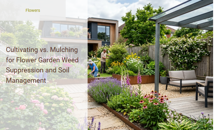 Cultivating vs. Mulching for Flower Garden Weed Suppression and Soil Management Image