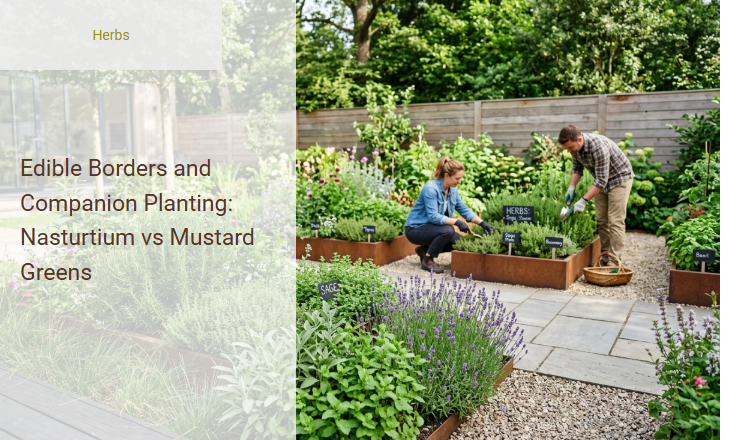Edible Borders and Companion Planting: Nasturtium vs Mustard Greens Image