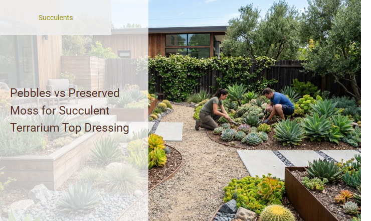Pebbles vs Preserved Moss for Succulent Terrarium Top Dressing Image