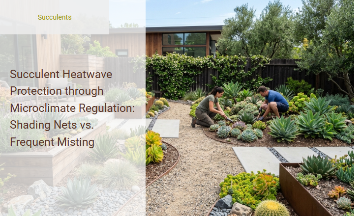 Succulent Heatwave Protection through Microclimate Regulation: Shading Nets vs. Frequent Misting Image